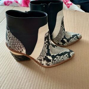 Gianni Bini Snakeskin Patterned Ankle Boots